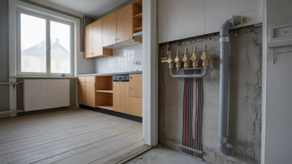 omdragning av vatten och avlopp vid k ksrenovering i rissne ursvik